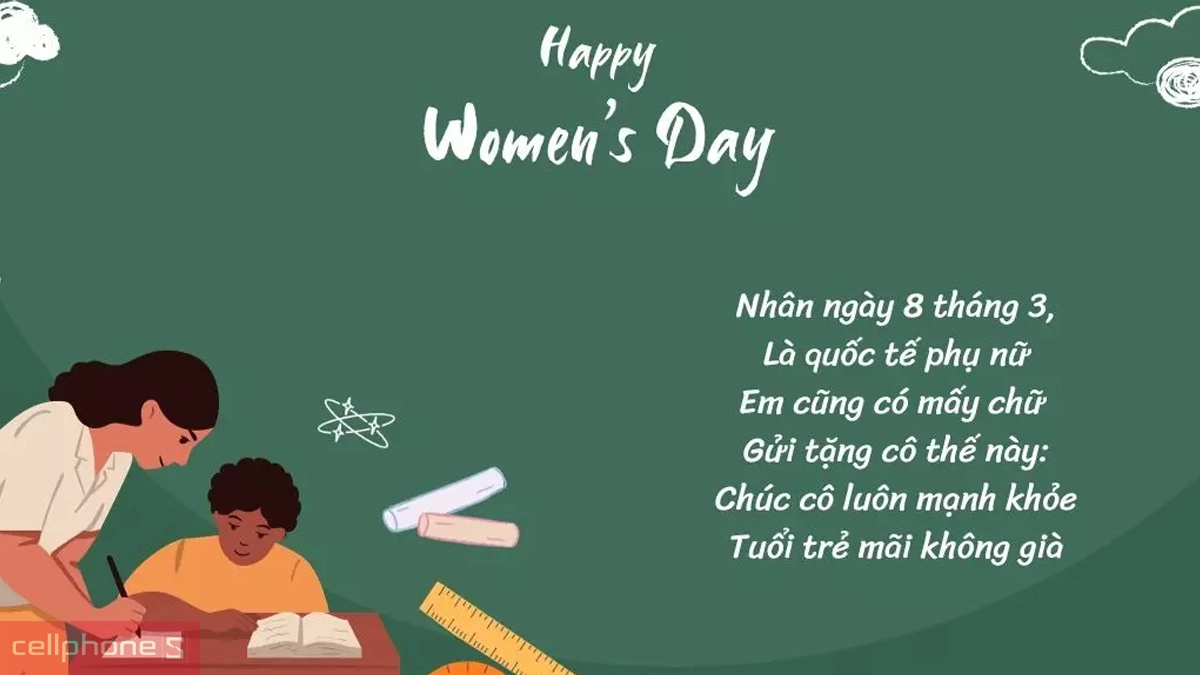 Lời chúc dễ thương từ học trò khi tặng quà 8/3 cho cô giáo