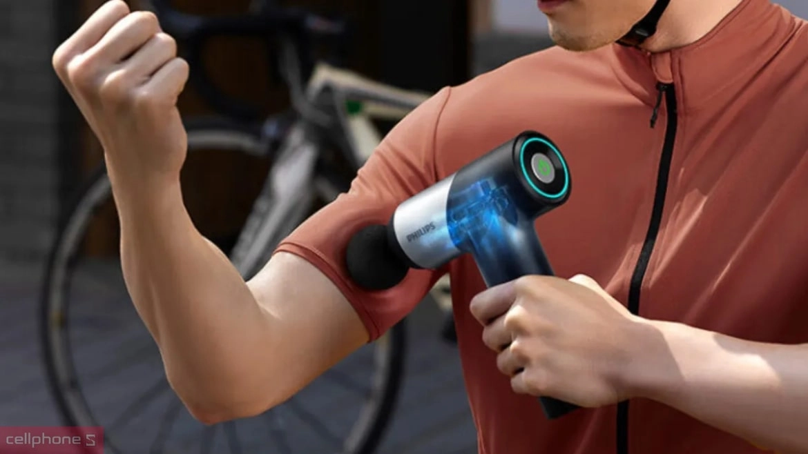 Súng massage cầm tay Philips Fascial Gun PPM7323 khuyến mãi 8/3 Súng massage cầm tay Philips Fascial Gun PPM7323 khuyến mãi 8/3