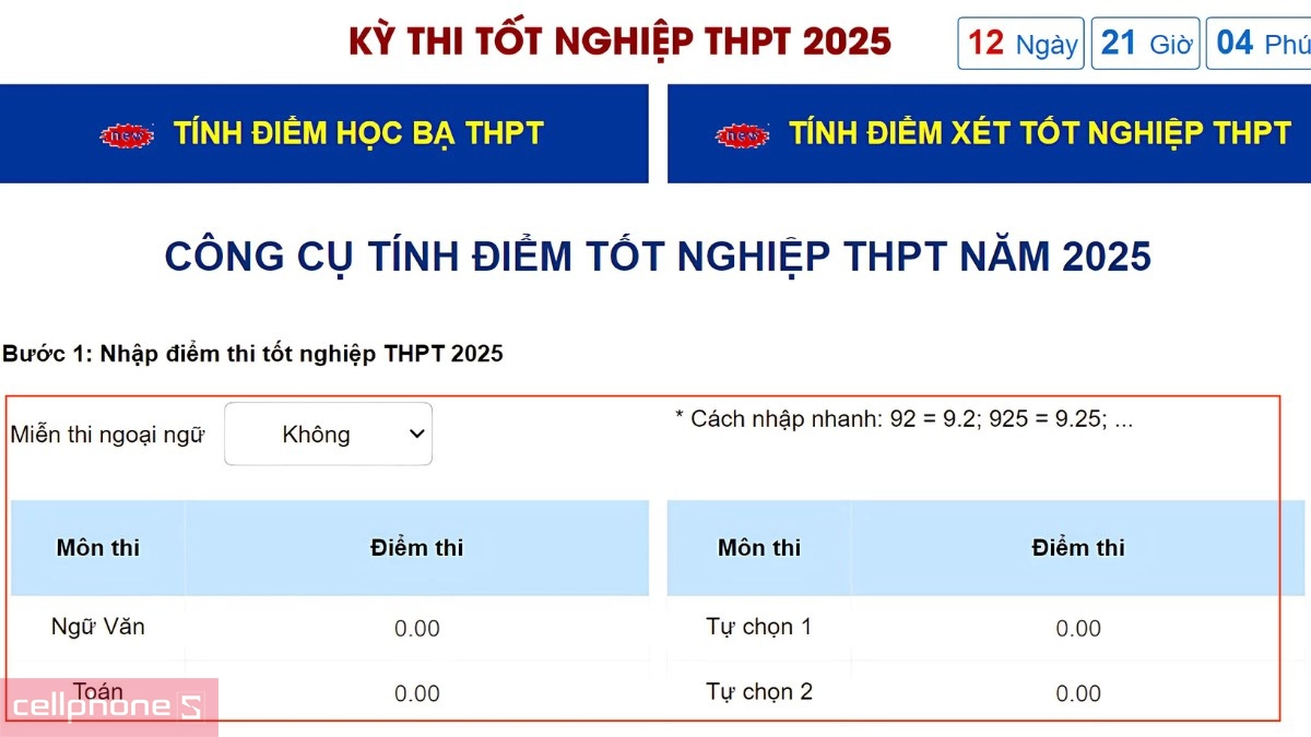 Cách tính điểm xét tuyển đại học từ điểm thi THPT