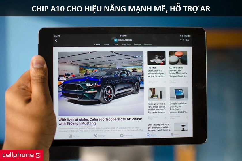 Hiệu năng ấn tượng với chip A10 Fusion, hỗ trợ AR