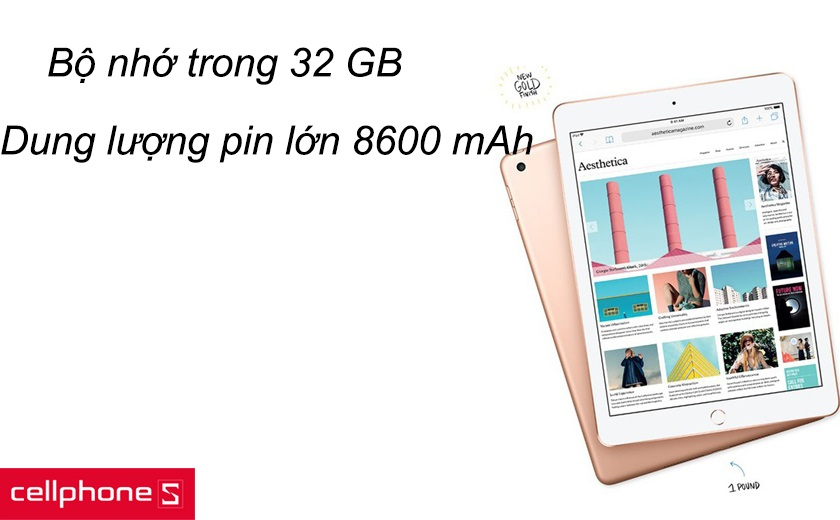 Bộ nhớ trong 32GB vừa đủ, dùng lượng pin khủng 8600 mAh