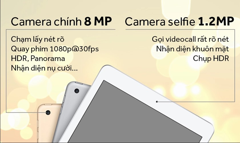 Camera ổn với camera trước 1.2MP và camera sau 8MP