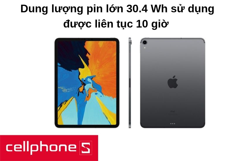 Dung lượng pin lớn 30.4 Wh cho thời lượng sử dụng lên đến 10 giờ liên tục