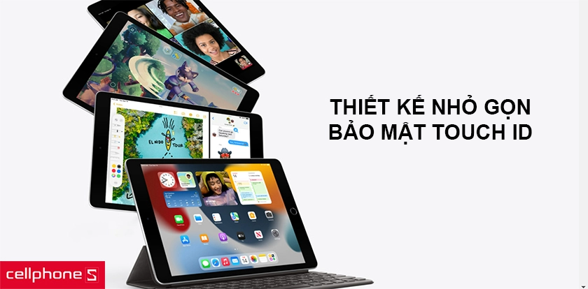 Thiết kế nhỏ gọn, bảo mật Touch ID trên nút home