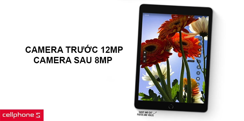 Camera trước 12MP, camera sau 8MP gọi video chất lượng