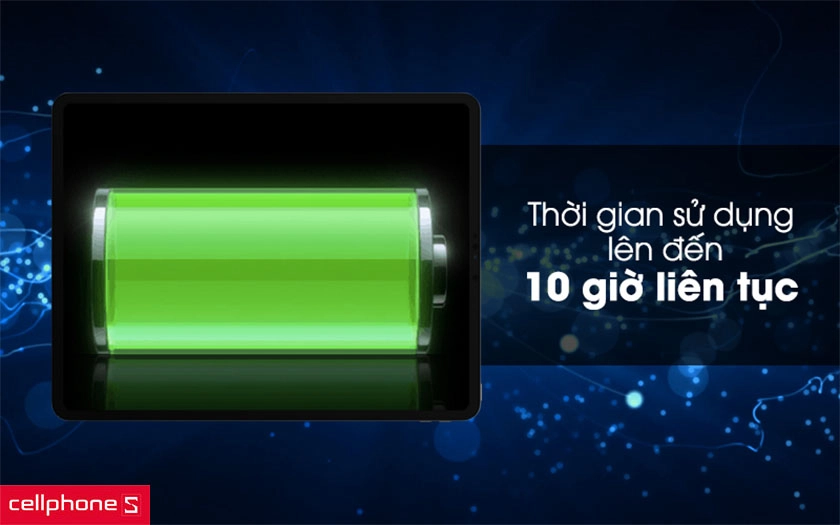 Thời lượng pin sài cả ngày với dung lượng 30.4 Wh