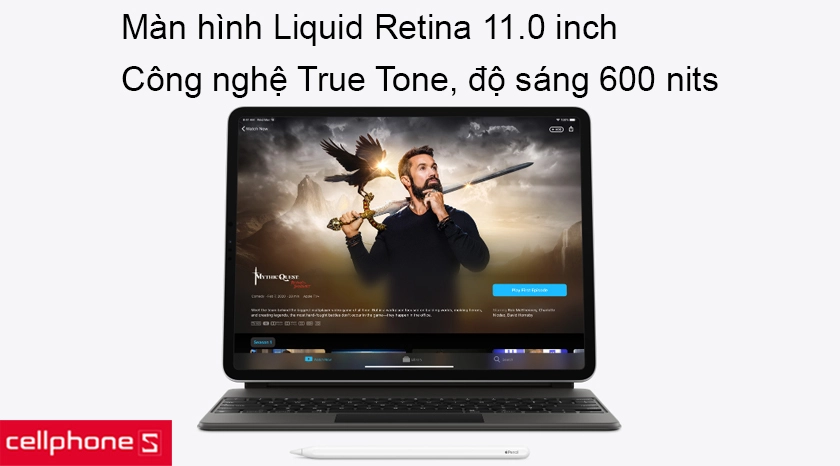 Màn hình Liquid Retina 11.0 inch, độ phân giải 2388 x 1668 pixels, công nghệ True Tone