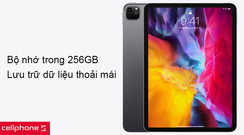 Bộ nhớ trong 256GB lưu trữ hàng nghìn dữ liệu