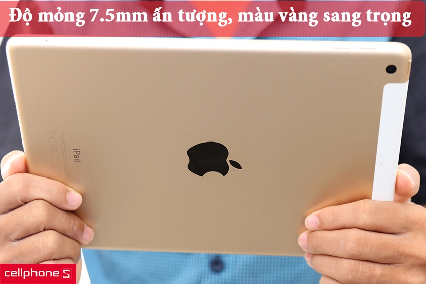 Độ mỏng ấn tượng 7.5mm, màu vàng sang trọng