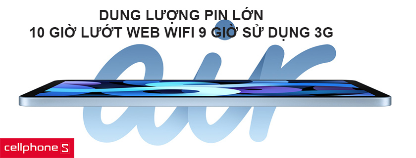 Dung lượng pin 9720mAh tích hợp sạc nhanh 18W