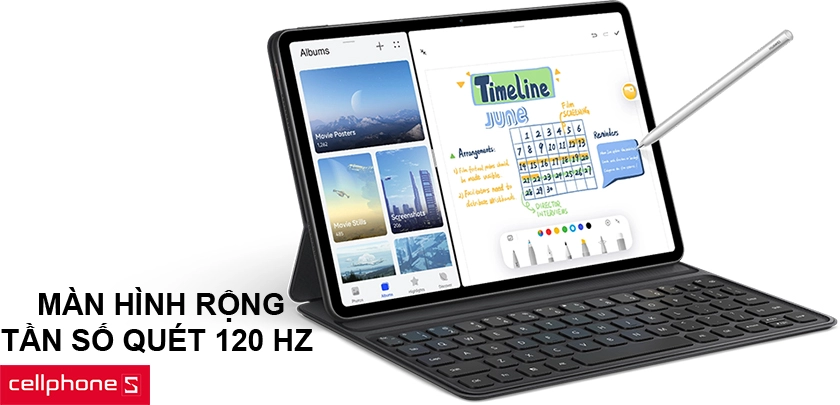 Màn hình rộng, tần số quét 120Hz mượt mà