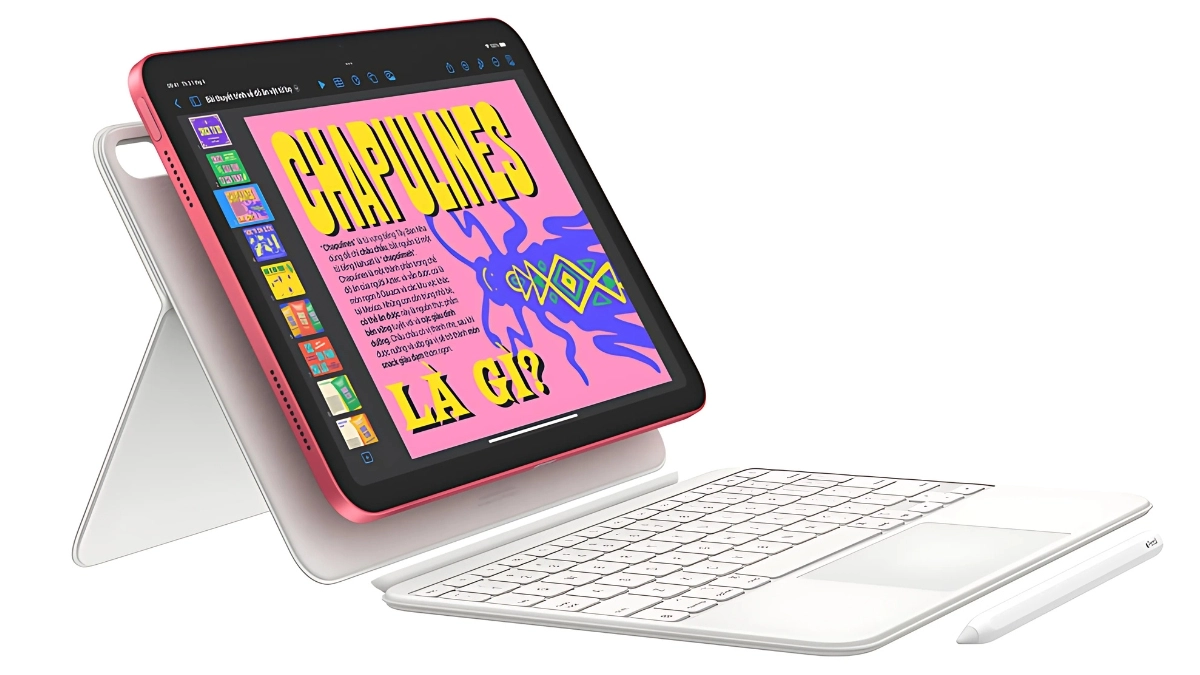 Thiết kế tràn viền của iPad A16 tận dụng tối đa diện tích hiển thị