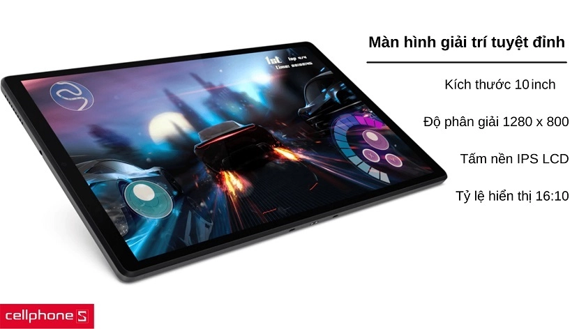 Màn hình 10 inch giải trí bắt mắt