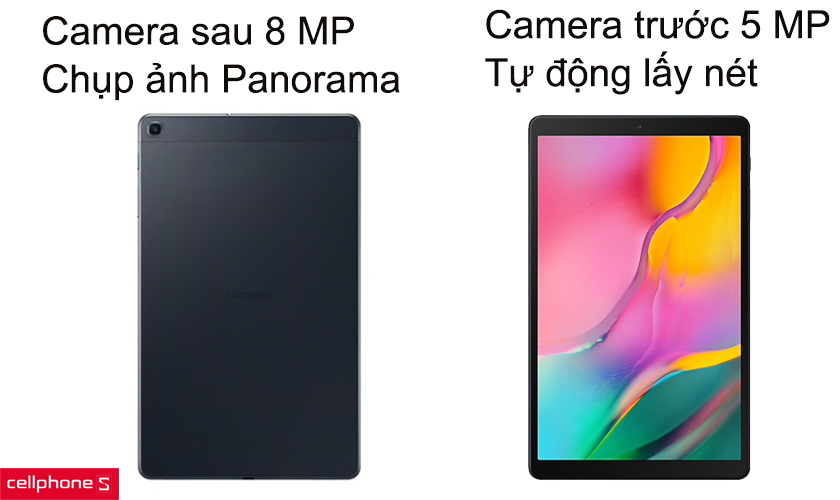 Camera sau 8 MP chụp ảnh Panorama, camera trước 5 MP tự động lấy nét