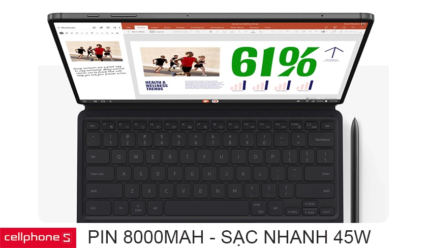 Viên pin lên đến 8000 mAh, tích hợp vân tay quang học