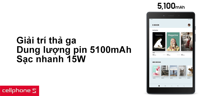 Giải trí thả ga với dung lượng pin ấn tượng 5100mAh