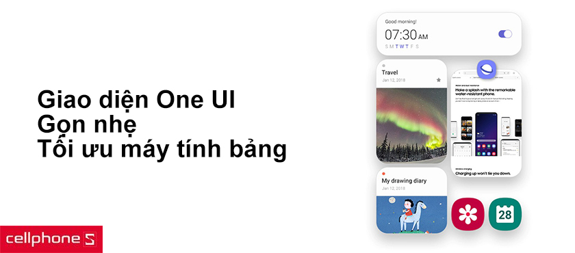 Giao diện One UI tối ưu cho máy tính bảng