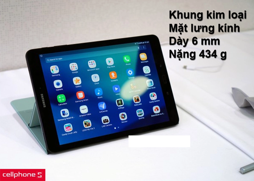 Thiết kế đẹp mắt, chắc chắn với khung sườn kim loại, mặt lưng kính