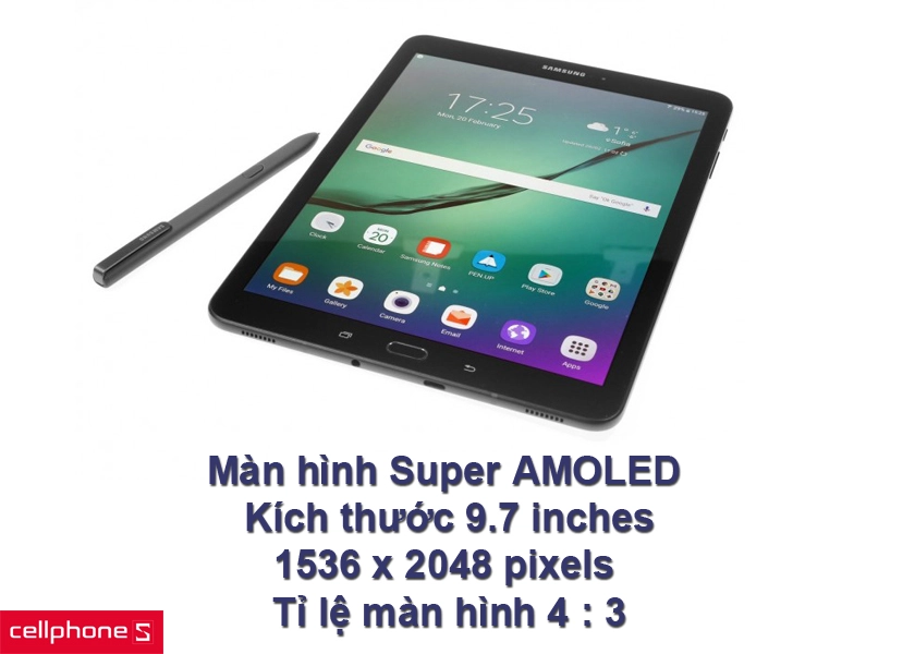 Hình ảnh hiển thị rõ nét, chân thực với màn hình AMOLED 9.7 inch