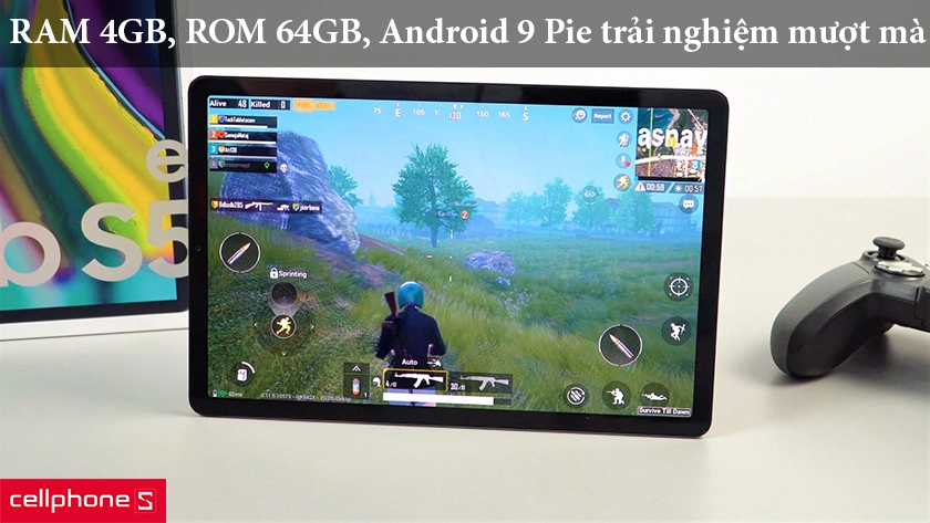 dung lượng RAM 4GB và ROM 64GB kết hợp thẻ nhớ ngoài MicroSD lên đến 512GB