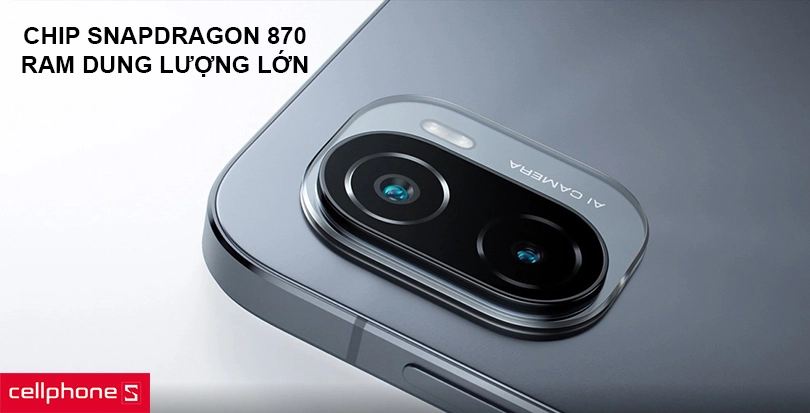 Hoạt động mạnh mẽ với chip Snapdragon 870, RAM dung lượng lớn