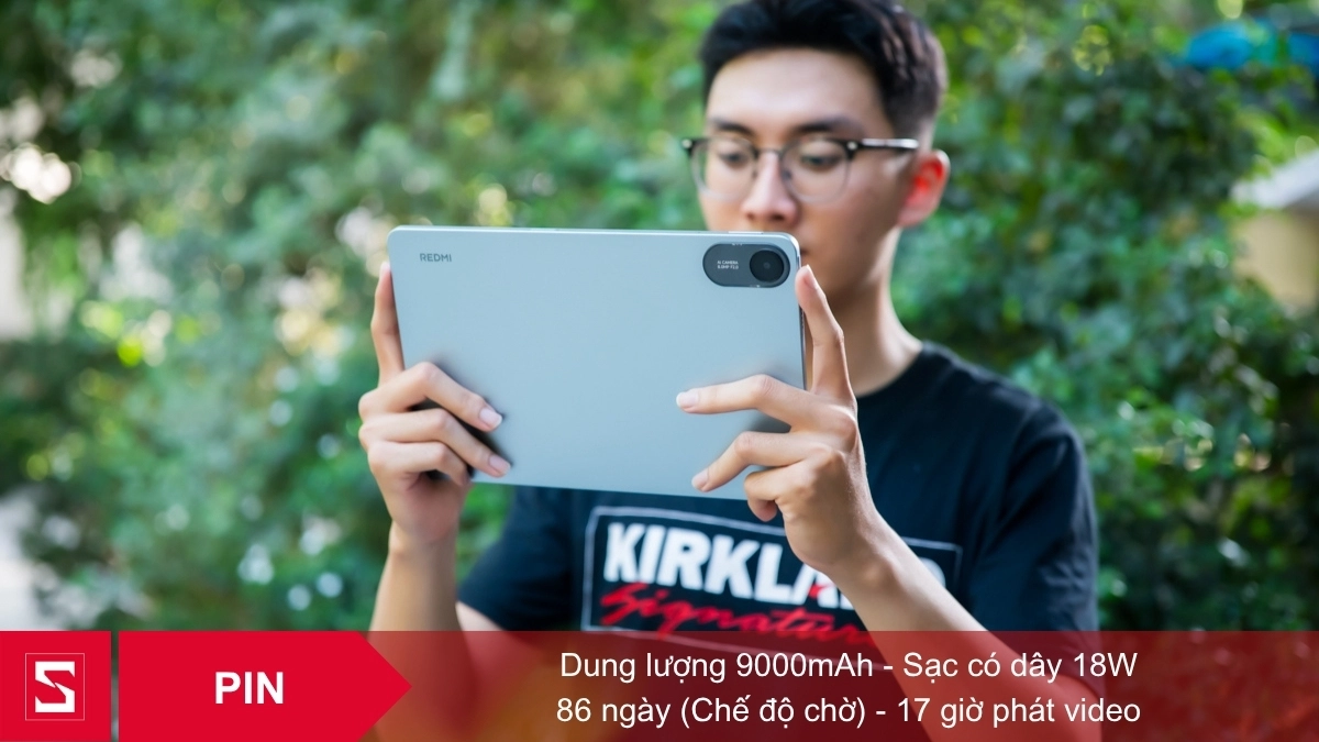 Pin và thời lượng sử dụng của máy tính bảng Xiaomi Redmi Pad 2 Wifi