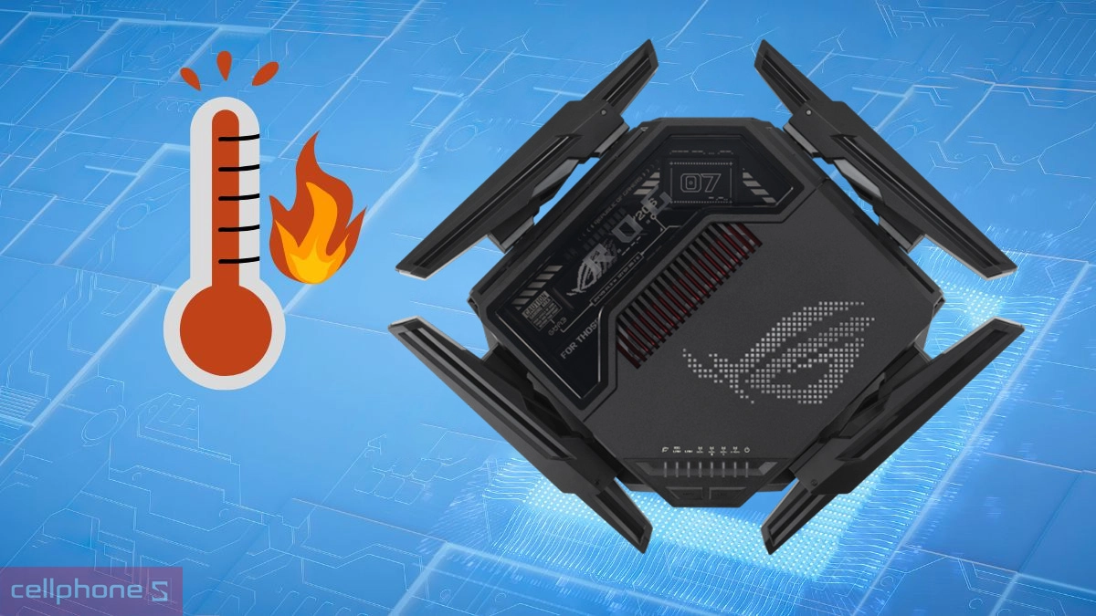 Thiết kế tản nhiệt Router Wifi 7 Asus ROG Rapture GT-BE98