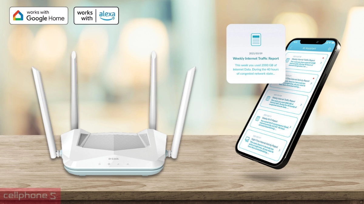 Điều khiển Router Wifi 6 D-Link R15 băng tần kép AX1500