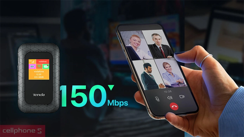 Bộ phát WIFI TENDA 4G185 di động 4G LTE 150 MBPS - Kết nối 4G tốc độ cao