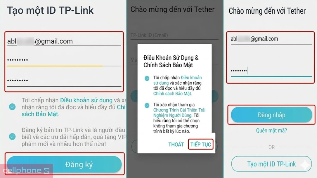 Cài đặt router Archer qua app Tether trên điện thoại