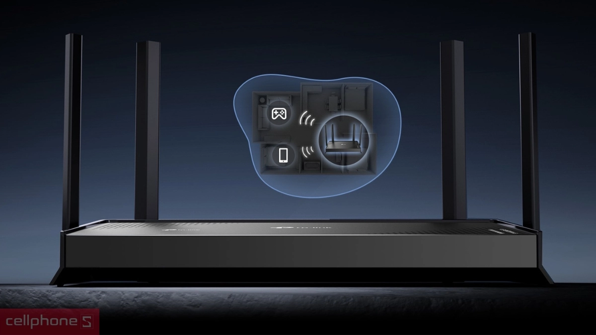 Phạm vi phủ sóng Router Wifi 7 TP-Link Archer BE220 BE3600 băng tần kép