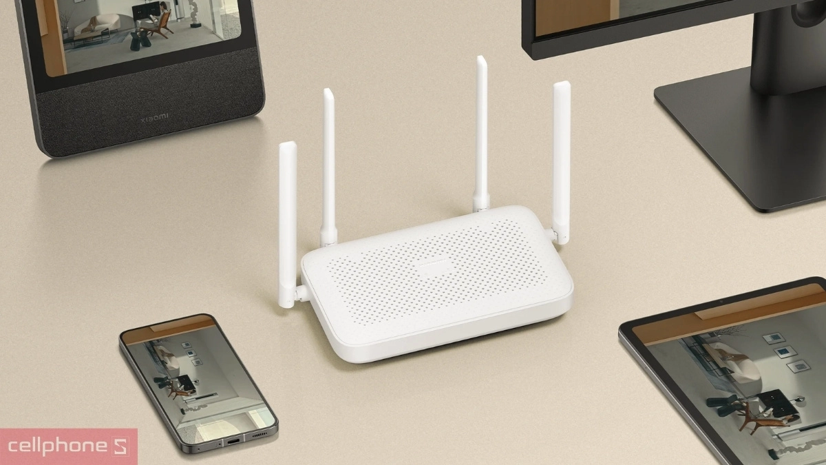 Phủ sóng rộng của Router Wifi 6 Gigabit Xiaomi AX1500 băng tần kép EU