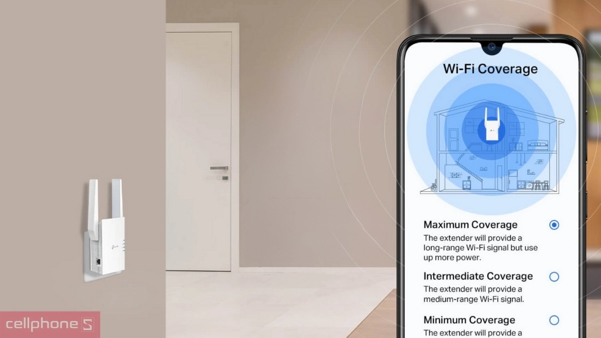Khả năng phủ sóng phạm vi rộng của bộ mở rộng sóng Wifi 6 TP-Link RE705X AX3000