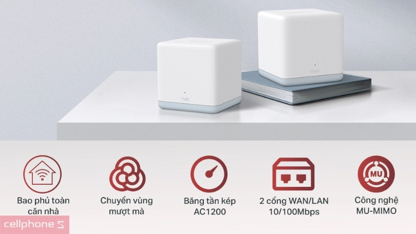 Hệ thống Mesh Wifi AC1200 Mercusys Halo H30 (3 Pack)