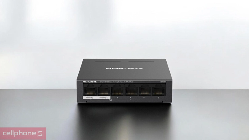 Switch 6 cổng 10/100Mbps Mercusys MS106LP 4 cổng POE+