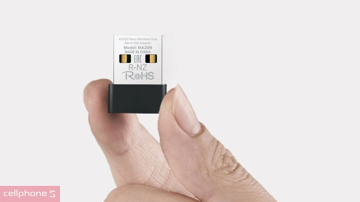 Thiết kế USB Wifi Mercusys MA20N AC650 Nano