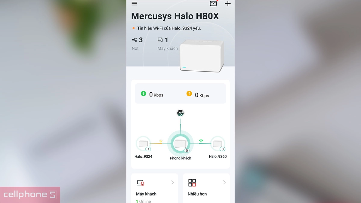 Khả năng quản lý qua app của hệ thống Mesh Wifi 6 AX3000 Mercusys Halo H80X (1 Pack)