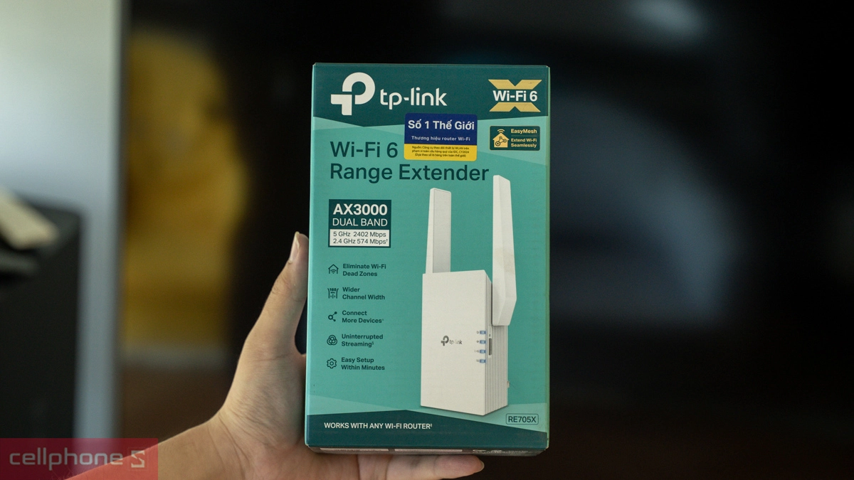 Thiết kế bộ mở rộng sóng Wifi 6 TP-Link RE705X AX3000