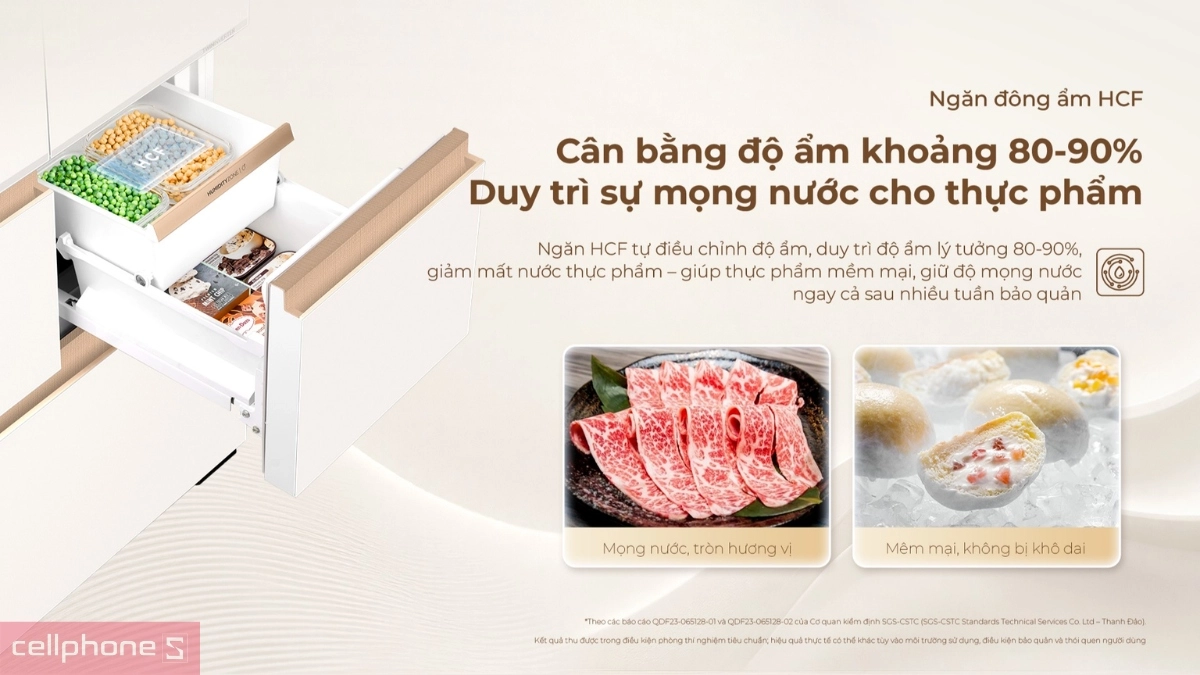 Ngăn chứa thực phẩm khô và ẩm riêng biệt
