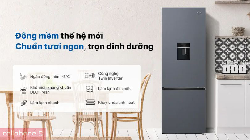 Tủ lạnh Aqua ngăn đá dưới (Soft Freezing Pro)