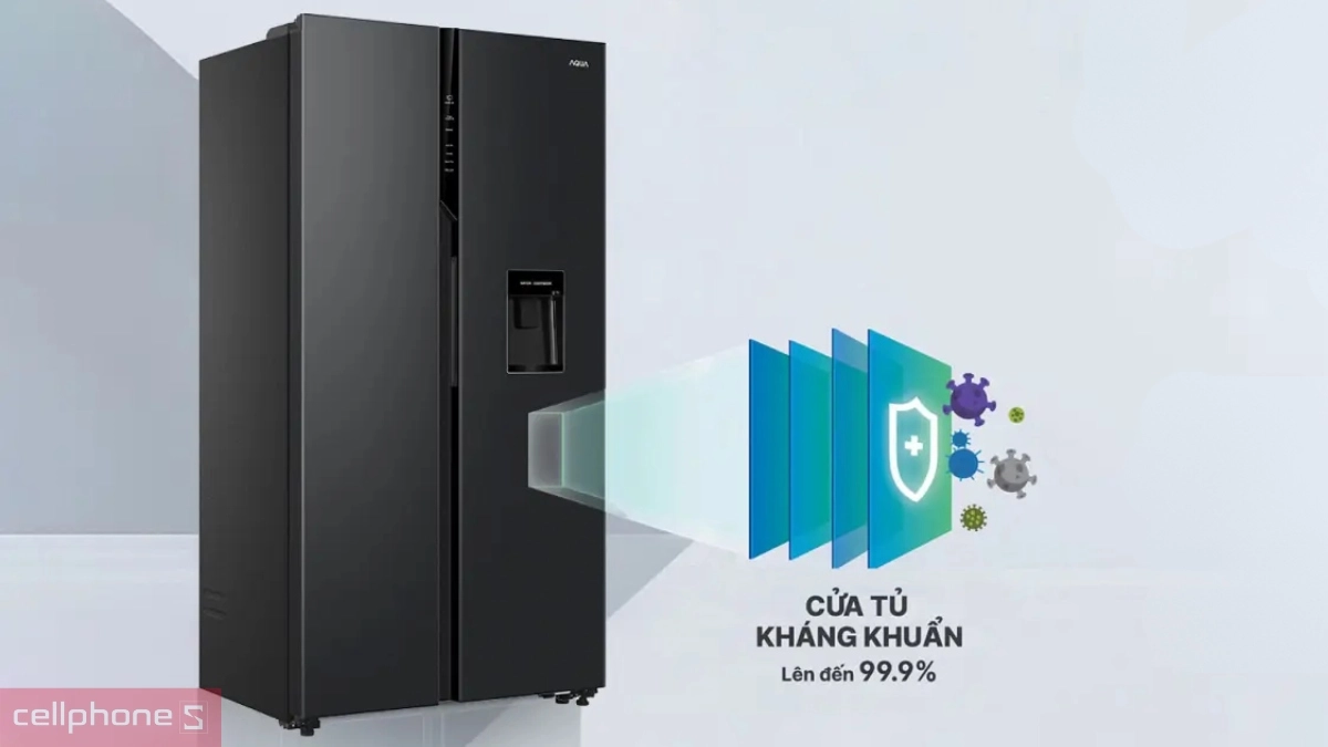Tủ lạnh AQUA cửa tủ thép kháng khuẩn