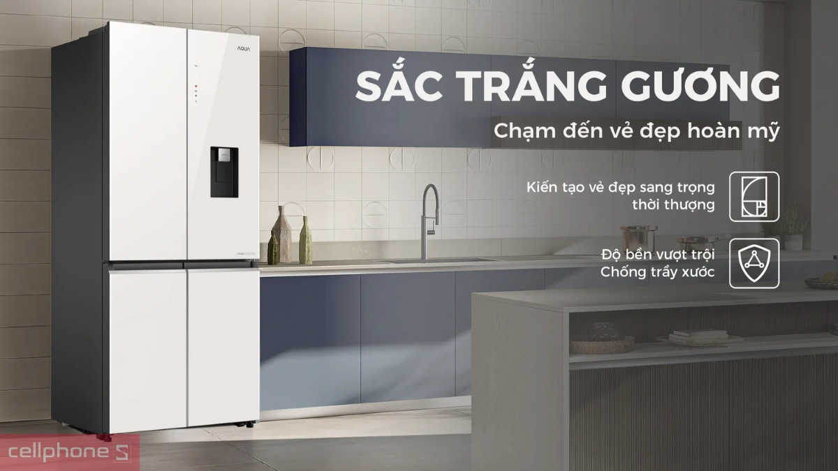 Tủ lạnh AQUA cửa tủ mặt gương