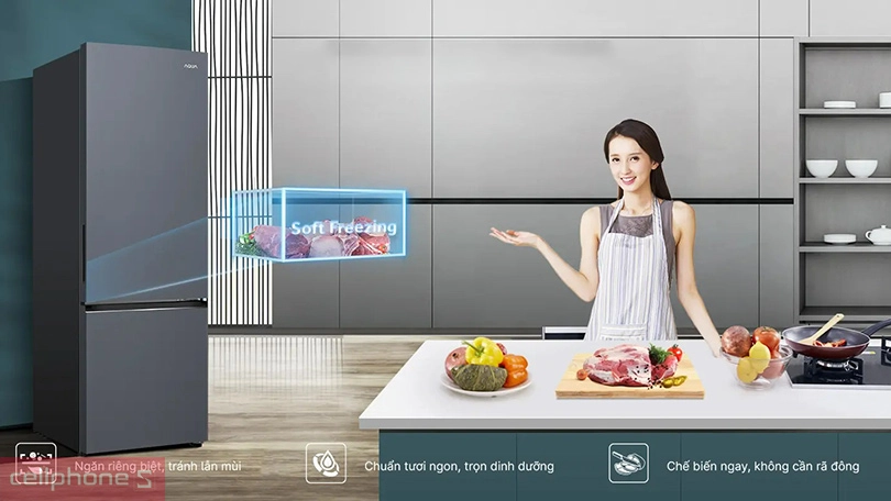 Thiết kế tủ lạnh Aqua AQR-B360MA(SLB) 292 lít