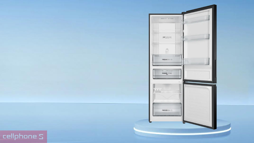 Dung tích chứa, kích thước của tủ lạnh AQUA AQR-B390MA(HB) 324 lít