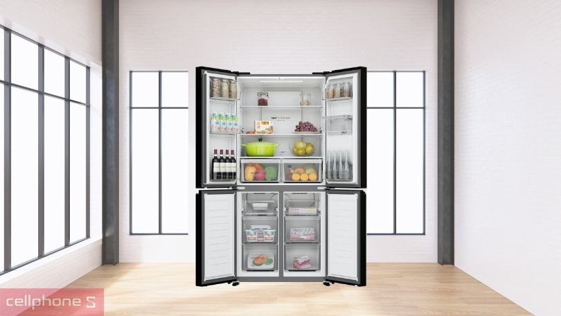 Thiết kế tủ lạnh Aqua AQR-M536XA(WGB) 469 Lít