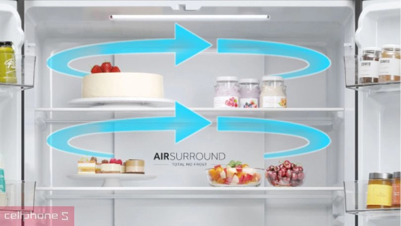 Khả năng phân phối khí lạnh của tủ lạnh Aqua AQR-M560XA(GL) 469 lít