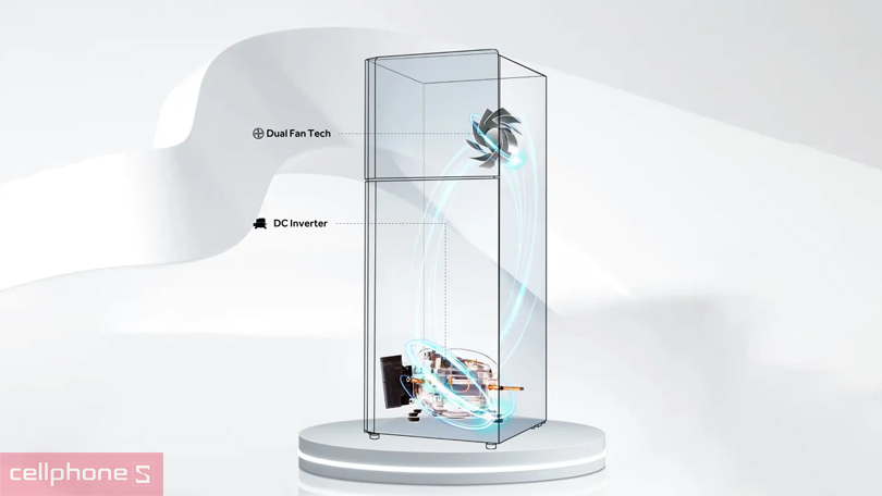 Khả năng vận hành ổn định, tiết kiệm điện của tủ lạnh Aqua AQR-T380FA(SL) 328 lít