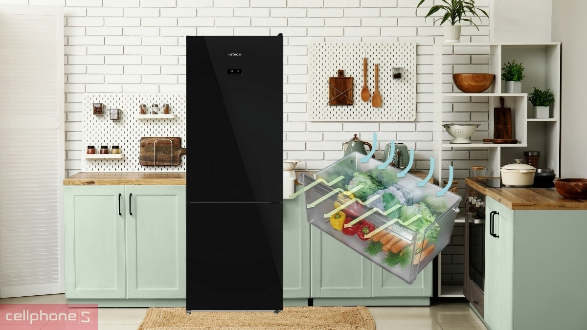 Công nghệ Inverter kép trên tủ lạnh Hitachi Inverter 323 lít HRBN6340DGBKVN