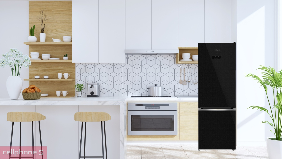 Bố cục ngăn đông tủ lạnh Hitachi Inverter 323 lít HRBN6340DUVN