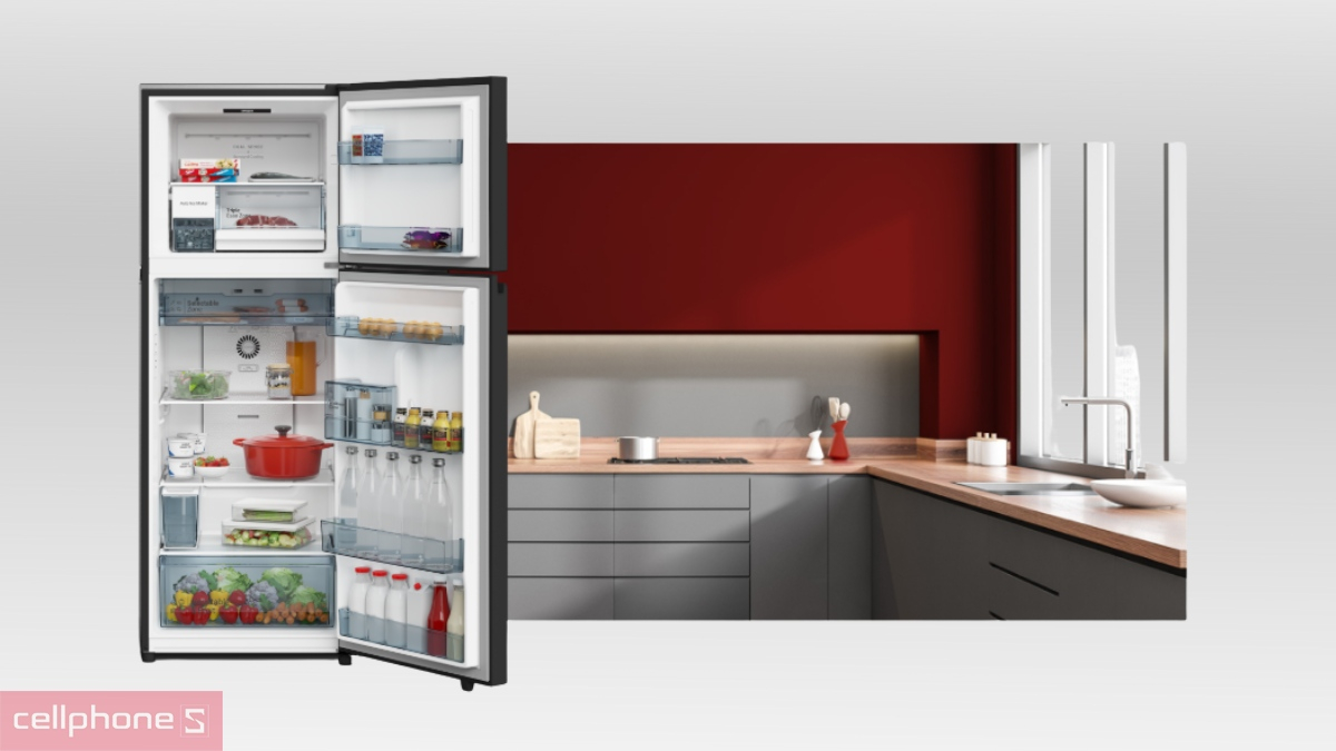 Dung tích tủ lạnh Hitachi Inverter 374 lít HRTN6408SAGBKVN